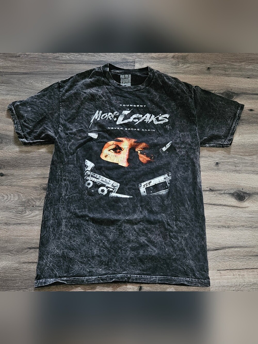 YoungBoy Never Broke Again 'More Leaks' Graphic Tee - Black Wash